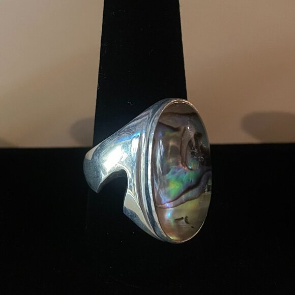 Abalone Stone Unisex Ring - Size 11.5 - Picture 7 of 7